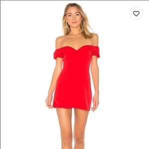 revolve majorelle red off the shoulder mini dress